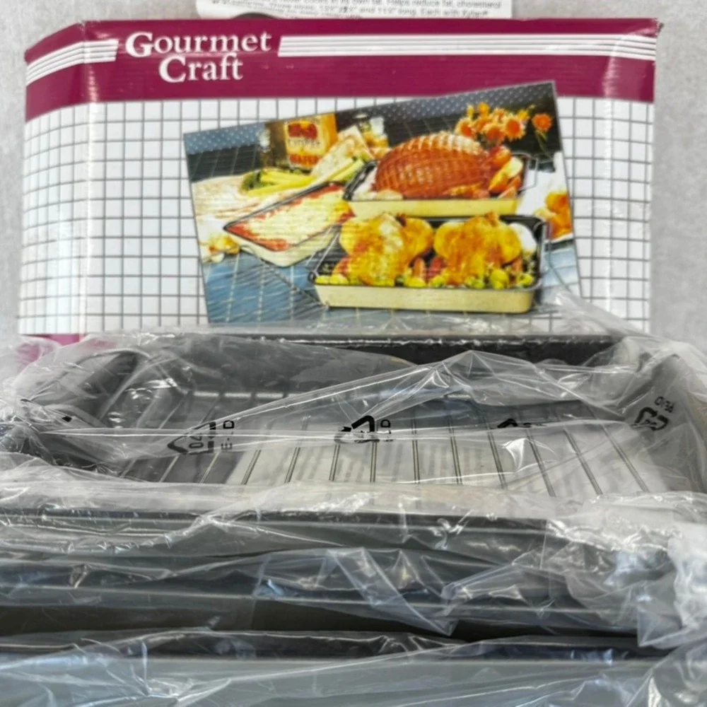 Gourmet Craft 6 Pc Non-Stick Roasting Pan Set with Racks Vintage 1995 New